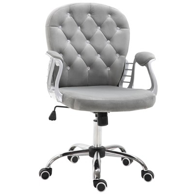 Vinsetto Vanity Middle Back Office Chair Tufted Backrest Swivel