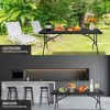 6 Foot Plastic Folding Table Portable Long Table for Indoor Outdoor Use Rectangular with Carrying Handle for Party Events - 3 of 4