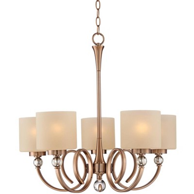 Possini Euro Design Antique Brass Chandelier 26" Wide 5-Light Modern Opal Glass for Dining Room House Foyer Entryway Bedroom