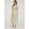 August Sky Women's Smocked Embroidered Floral Midi Dress - 3 of 4