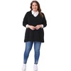 Women's Plus Size V Neck Long Sleeve Slit Hem Casual Pullover Fall Winter Knit Sweater - Agnes Orinda - 3 of 4