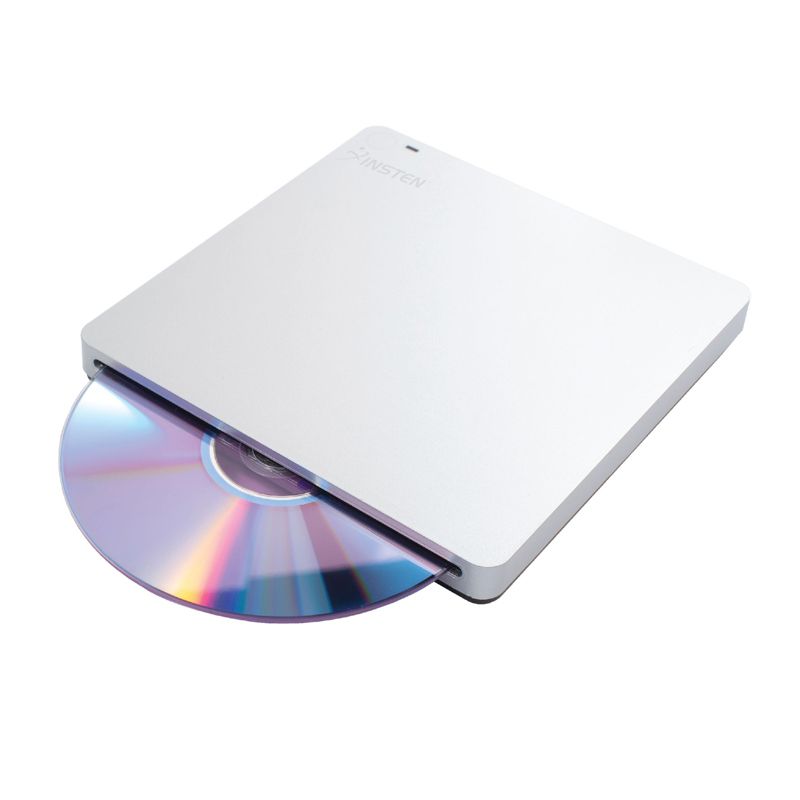 Insten External CD DVD Drive for Laptop, USB 3.0 Type-C Portable CD DVD Player Burner Reader Rewrite Optical Disk, Silver, 4 of 10