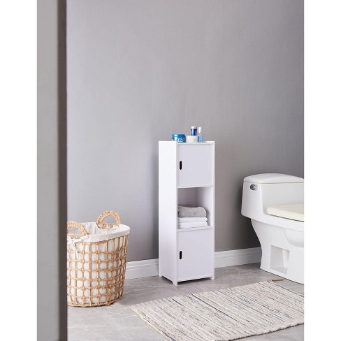 Kings Brand Furniture - Bathroom Floor Storage Cabinet, Open Shelve with Doors, White - image 1 of 3