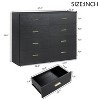 MOEPISY Modern Black 8-Drawer Dresser for Bedroom - Ample Storage Wide Chest of Drawers, Sturdy & Safe - 3 of 4