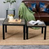 Nesting Coffee Table Set Of 2, Square Modern Stacking Table, With Tempered Glass Finish, Metal Frame, Nesting Coffee Table - 2 of 4