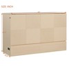 Queen/Full Size Murphy Bed Wall Bed, Modern Wood Cabinet Bed with Drawer and Sockets & USB Ports -ModernLuxe - 3 of 4