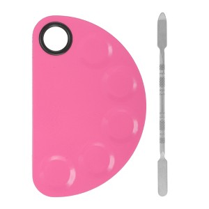 Unique Bargains Durable Semicircle Foundation Spatula and Palette Set - 1 of 4