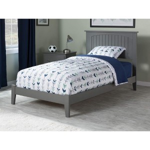 AFI Furnishings Nantucket Twin Traditional Bed with Open Footboard and Turbo Charger in Grey - 1 of 4