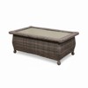 Richmond Truffle Wicker Coffee Table with Glass Top Outdoor Furniture, 40 in L x 22 in W 18 in H - 2 of 4