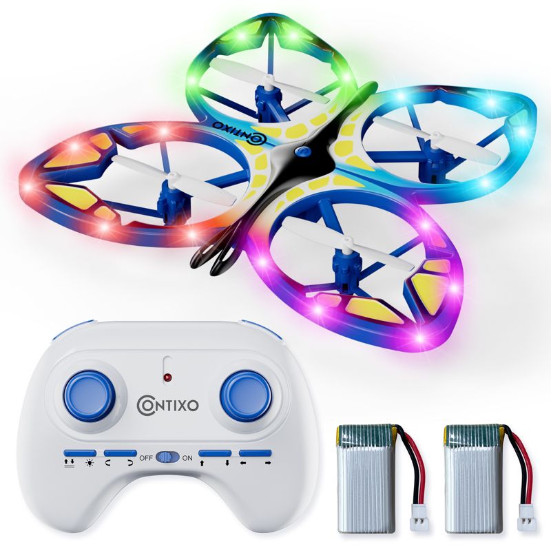 Contixo TD2 Butterfly RC Drone: 3D Flip, Headless Mode, LED Lights, Propeller Protection, 1 of 13
