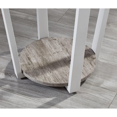 NicBex Round End Table with Storage Base for Living Room, Apartment