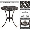 Cast Aluminum Patio Bistro Set with Umbrella Hole, 3 Pcs Outdoor Bistro Set Rust-Resistant, Patio Table and Chairs for Garden, Patio Balcony - 3 of 4