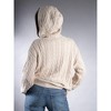 Jess by Meiko Women's Oversized Dropped Shoulder Cable Knit Hooded Sweater - 4 of 4