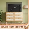 GALAXHERO Boho Rattan 6-Drawer Dresser – 47.24'' Wide Storage Cabinet with Gold Handles, Fits 55'' TV, Ideal for Bedroom, Living Room,Light Oak - 2 of 4