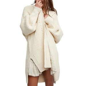 Clearlove Womens Lightweight Open Front Casual V-Neck Long Mid Length Cardigan Sweater - 1 of 4
