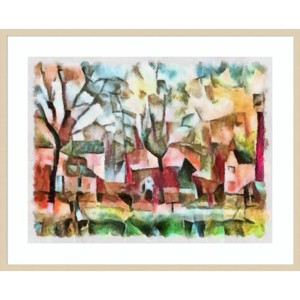 41" x 33" Landscape in Pink by Alex Caminker Wood Framed Wall Art Print - Amanti Art: Giclee Printed, Modern Decor, Hardwood Frame - 1 of 4