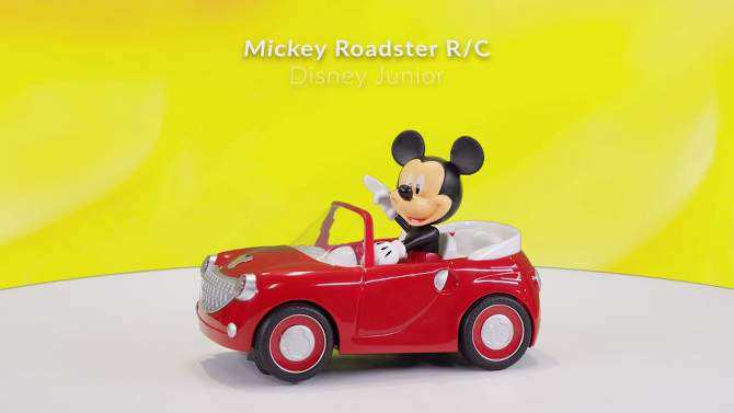 Jada Toys Disney Junior RC Mickey Mouse Club House Roadster Remote Control Vehicle 7&#34; Glossy Red, 2 of 11, play video