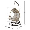 Malia Outdoor Wicker Hanging Chair with Stand Brown/Beige - Christopher Knight Home: Egg Swing with Cushion & Steel Frame - 4 of 4