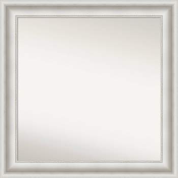 32" x 32" Non-Beveled Parlor White Wall Mirror - Amanti Art