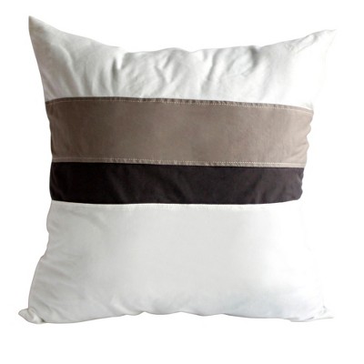 Slickblue Stylish White Knitted Patchwork Pillow Cushion - 19.7", Modern Floor Pillow with Machine-Washable Cover