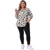 Agnes Orinda Women's Plus Size Keyhole Floral Pleated Long Sleeve Flowy Casual Tunic Blouse - 3 of 4