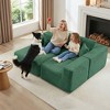 104x67x23.6in Luxury  Beige Lamb Velvet Sofa, Convertible Double Sofa Bed for Living Room and Balcony - 3 of 4