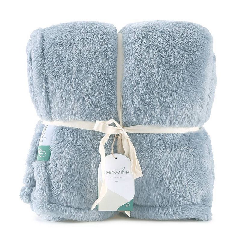 50&#34;x60&#34; 300 Recycled Fluffie Throw Blanket Polar Blue - Berkshire Blanket &#38; Home Co., 2 of 4