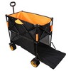 SEVOBAL Utility Storage Cart Large-Capacity Foldable Ultra-Long Extension Trolley Multi-Purpose Folding Cart, Black And Orange, 52.70"*19.70"*50.90" - 4 of 4