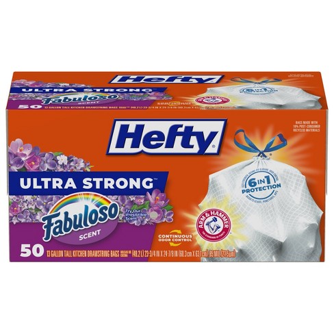 Hefty Ultra Strong Fabuloso Tall Kitchen Trash Bags - 13gal/50ct - image 1 of 4