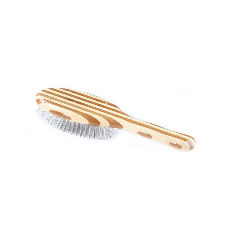 Bass Brushes Style & Detangle Hair Brush with 100% Premium Alloy Pin Pure Bamboo Handle Large Oval, 4 of 6