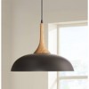 Possini Euro Design Felton Black Pendant Light 17 3/4" Wide Mid Century Modern Rounded Shade for Dining Room House Kitchen Island Entryway Bedroom - 2 of 4