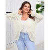 Women's Plus Size Tie Front Cardigan Sweaters Long Sleeve Bow Sweater Fall Winter Trendy Outerwear Tops - 2 of 4