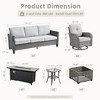 XIZZI Patio Furniture Sets for Outdoor Relaxation, Comfy 3.5-Inch Cushions & 360° Swivel Action for Extra Comfort, 9 Pcs/Set - Fire Pit Table, Gray - 3 of 4