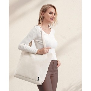 FATMOON Corduroy Tote Bag: Spacious Vegan Leather Shoulder Bag with Zipper and Pockets for College, Work, and Travel - 1 of 4