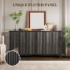 61" Large Buffet Sideboard Cabinet with 4 Fluted Doors ¨C Modern MDF + PB Wood Storage Cabinet with Adjustable Shelves, Living Room - 4 of 4