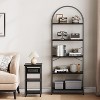 5 Tier Bookcase Arched Display Racks Bookshelves Metal Frame Modern Storage Rack Shelf, Wood Book Shelf for Bedroom, Living Room, Office - 4 of 4