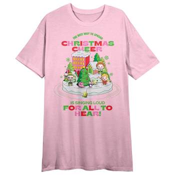 Elf "Christmas Cheer" Women's Pink Short Sleeve Sleep Shirt