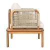 Christopher Knight Home Valencia Outdoor Rustic Acacia Wood and Rope Club Chair with Cushions, Teak/Beige - 4 of 4