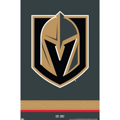 Trends International Nhl Vegas Golden Knights - Maximalist Logo 23 Framed  Wall Poster Prints Black Framed Version 14.725 X 22.375 : Target