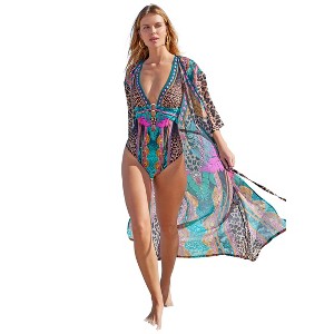 VENUS Womens Long Kimono Cover-Up - 1 of 4