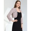 Allegra K Women's Cropped Open Front Collarless Long Sleeve Faux Fur Jacket - 3 of 4