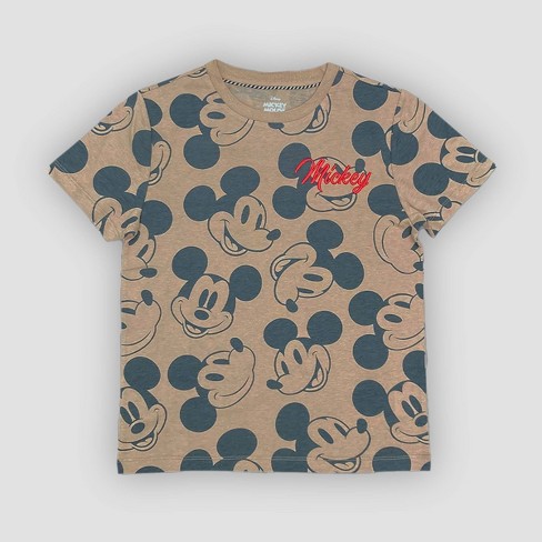 Boys' Mickey Mouse Short Sleeve Graphic T-shirt - Tan : Target