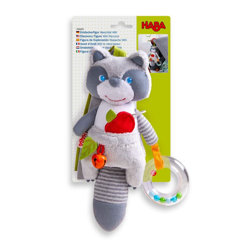HABA Willie the Raccoon Soft Dangling Figure - for Car Seats, Strollers, Playpens, 5 of 6