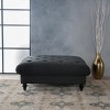Tufted Square Ottoman Bench with Plush Upholstered Top and Sturdy Wooden Legs for Living Room -3irtyhousy - 2 of 4