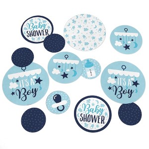 Big Dot of Happiness It's a Boy - Blue Baby Shower Giant Circle Confetti - Party Decorations - Large Confetti 27 Count - 1 of 4