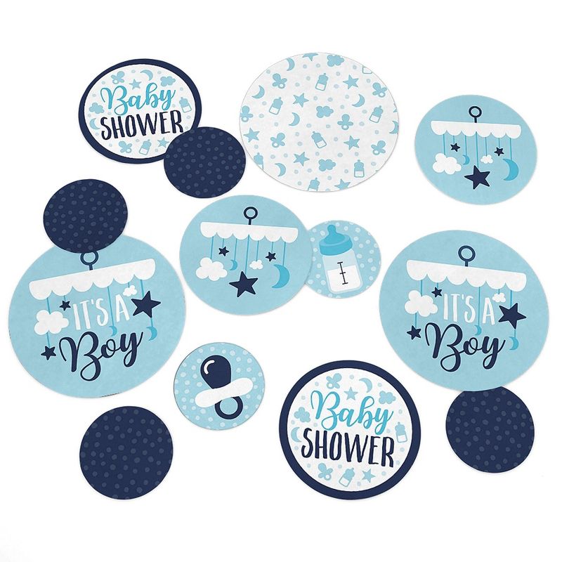 Big Dot of Happiness It's a Boy - Blue Baby Shower Giant Circle Confetti - Party Decorations - Large Confetti 27 Count, 1 of 8