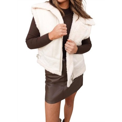 Women's Suede/faux-shearling Vest - HYFVE