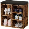 Storage Bench with Cushion - Adjustable Shoe Rack Cabinet for Entryway, Hallway, and Living Room - 2 of 4