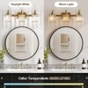 Bathroom Vanity Light Fixtures Modern Crystal Vanity Light Fixtures Over Mirror, Modern Crystal Wall Lighting with Square Shade - 2 of 4