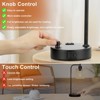Itopfox Industrial Table Lamps Set of 2 - Dimmable Bedside Lamps with USB A/C Ports & Outlet, Black Nightstand Lamps with Glass Shade for Living Room - 4 of 4